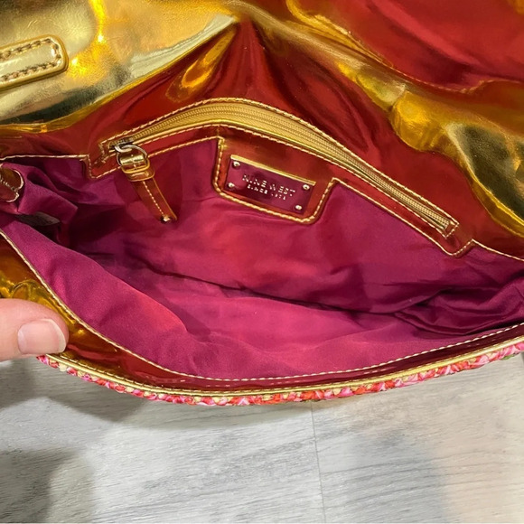 Nine West NWOT Tropical Beach Straw Crossover Purse with Long Strap Crab Buckle - Picture 9 of 17